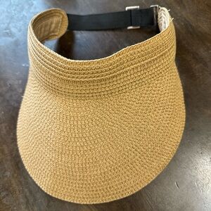 Woven Straw Sun Visor - Tan